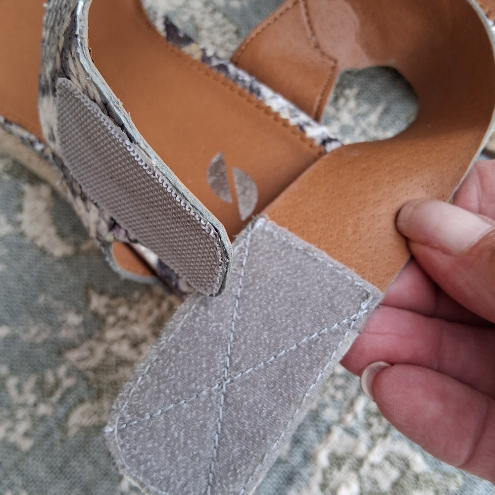 Sarto by Franco Sarto Snakeskin Espadrille Sandals Sz 8 Platform Braided Sole - Picture 11 of 14